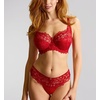 image:imagePanache Womens Allure Thong  Lace Thong with Gold Ring Detail Sheer Luxury LingerieTrue Red