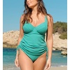 image:imagePanache Womens Iris Balcony Tankini Top  NonPadded Adjustable Straps Sustainable Gingham FabricGreen Gingham