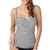 image:imagePanache Womens Swim Womens Anya Stripe BraSized Bandeau Tankini Top with Detachable StrapsBlackWhite