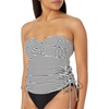 image:imagePanache Womens Swim Womens Anya Stripe BraSized Bandeau Tankini Top with Detachable StrapsBlackWhite