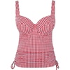 image:imagePanache Womens Iris Balcony Tankini Top  NonPadded Adjustable Straps Sustainable Gingham FabricRed Gingham