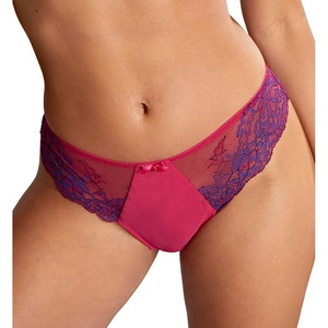image:imagePanache Womens Ana Lace Thong  Flattering Lace Thong Satin Bow Detail Feminine Fit Sexy Lingerie EssentialOrchidIndigo