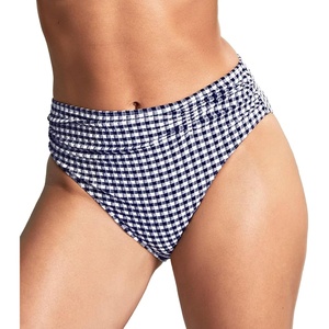 image:imagePanache Womens Gingham High Waist Midi Bikini Brief  Flattering Swim BottomsNavy Gingham