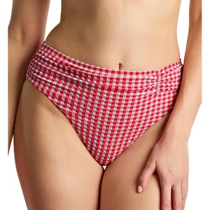 image:imagePanache Womens Gingham High Waist Midi Bikini Brief  Flattering Swim BottomsRed Gingham