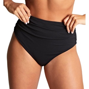 image:imagePanache Womens Spirit High Waist Brazilian Bikini Bottoms  Cheeky Coverage Gathered DetailBlack