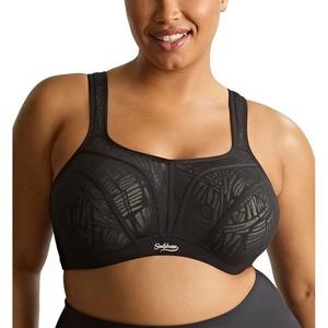 image:imageSculptresse by Panache Womens PlusSize NonPadded HighImpact Underwire Sports BraBlackChalk
