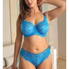 image:imagePanache Womens Allure Brazilian Panties with Lace Detail Keyhole Back and Gold Ring AccentAzure Blue