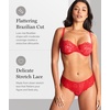 image:imagePanache Womens Allure Brazilian Panties with Lace Detail Keyhole Back and Gold Ring AccentIvory