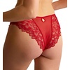 image:imagePanache Womens Allure Brazilian Panties with Lace Detail Keyhole Back and Gold Ring AccentTrue Red