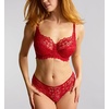 image:imagePanache Womens Allure Brazilian Panties with Lace Detail Keyhole Back and Gold Ring AccentTrue Red