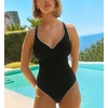 image:imagePanache Womens Lara Plunge Underwire One Piece Swimsuit SW2020Aurora BlackWhite