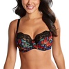 image:imagePanache Womens Nina Underwire Stretch Lace Side Support Bra  Balcony Style Full Coverage for Large BustsBlackFloral
