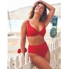 image:imagePanache Womens Rossa Wired Plunge Triangle Bikini Swim Top SW1754 Rossa Red 34D