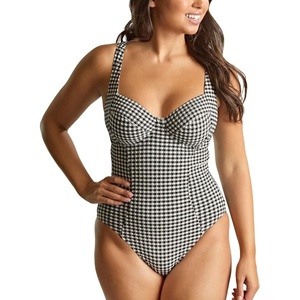 image:imagePanache Swim Flutter Paloma Underwire Balcony One Piece Swimsuit Black Gingham30FF Tummy Control Swimsuit for Women Full Coverage Swimwear