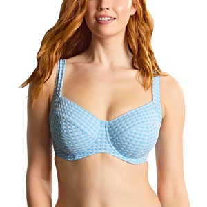 image:imagePanache Womens Olivia Gingham Wired Bikini Top NonPadded Full Cup Supportive FitSky Blue Gingham