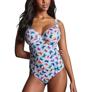 image:imagePanache Womens Paloma Gingham Swimsuit  Balcony Support Retro Chic StyleFlutter Print