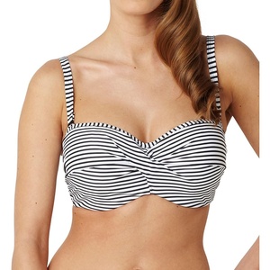 image:imagePanache Womens Panache Swim Womens Anya Stripe BraSized Bandeau Bikini Top with Detachable StrapsBlackWhite