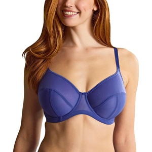 image:imagePanache Tango Essence Balconette Bra for Women  Full Coverage NonStretch Support Sheer Mesh LookIndigo