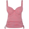 image:imagePanache Womens Gingham Iris Full Cup Tankini Swim Top SW1744 Red Gingham 34DD
