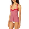 image:imagePanache Womens Swim Britt Stripe Halter TankiniRedWhite