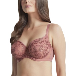 image:imagePanache Tango Balcony Bra for Women  Wired NonPadded Full Cup Support with Leaf EmbroiderySunset