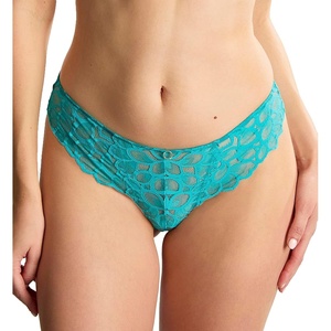 image:imagePanache Womens Allure Brazilian Panties with Lace Detail Keyhole Back and Gold Ring AccentTurquoise