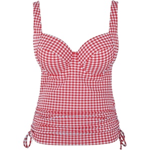 image:imagePanache Womens Gingham Iris Full Cup Tankini Swim Top SW1744 Red Gingham 34F